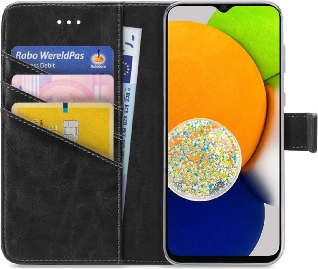 My Style MSFWLT1385 Telefoonhoesje Samsung Galaxy A03 - 3 Pasjes - Zwart - afbeelding 6 van 6
