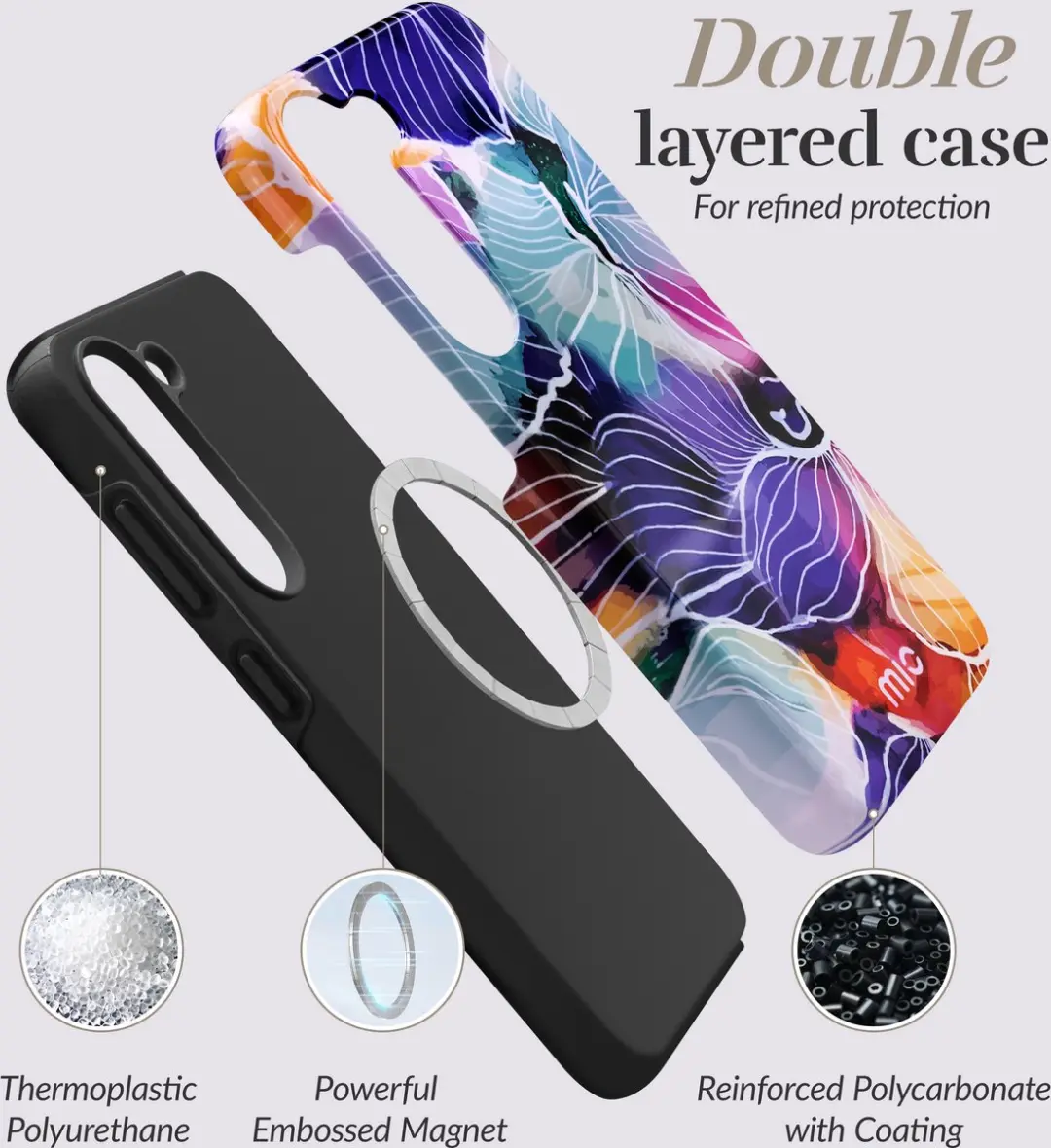 Mobilize MIO MagSafe Samsung Galaxy A14 Hoesje - Flowers