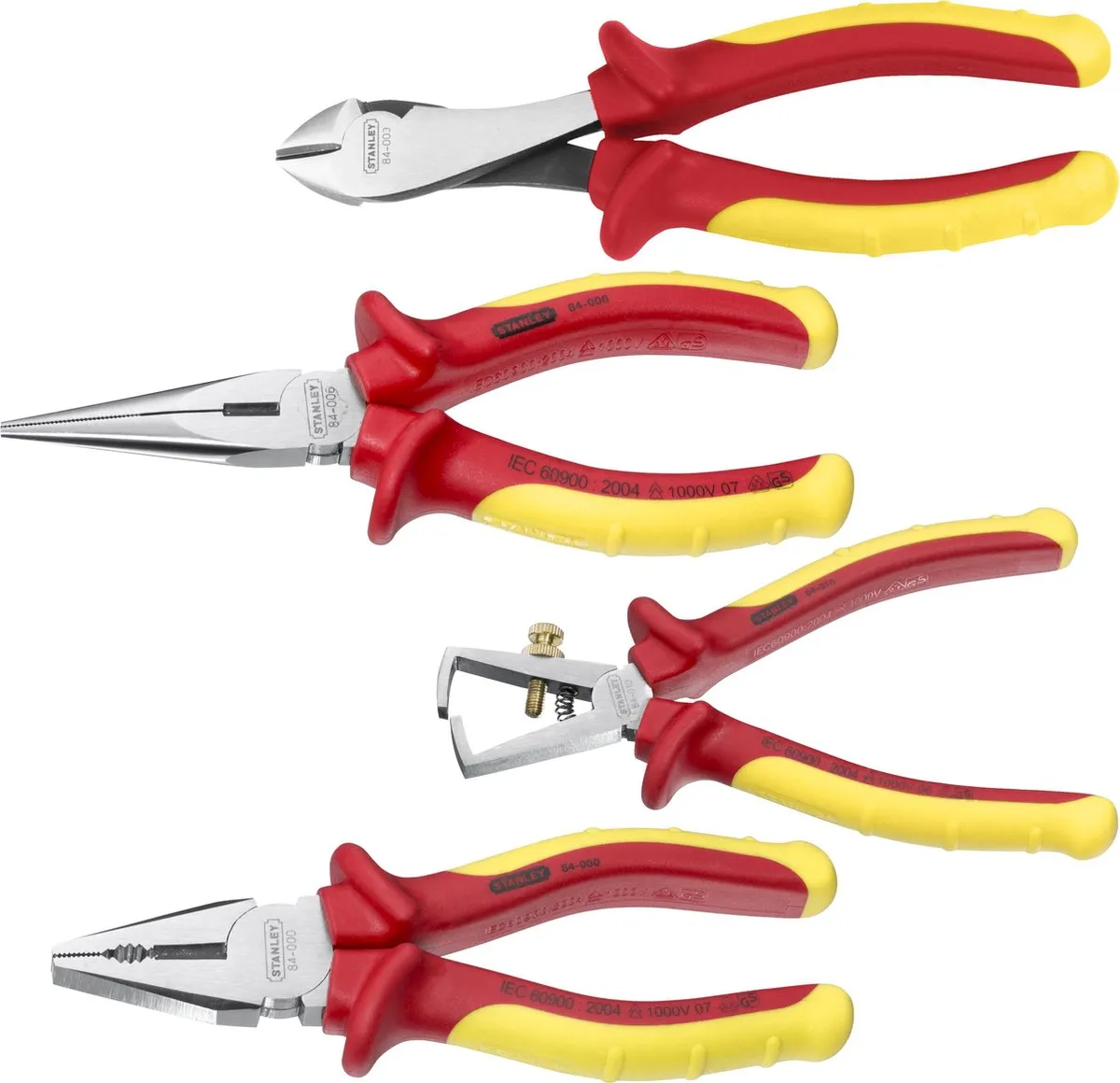 Stanley VDE Tangenset 4-delig 4-84-489 - Geel/Rood