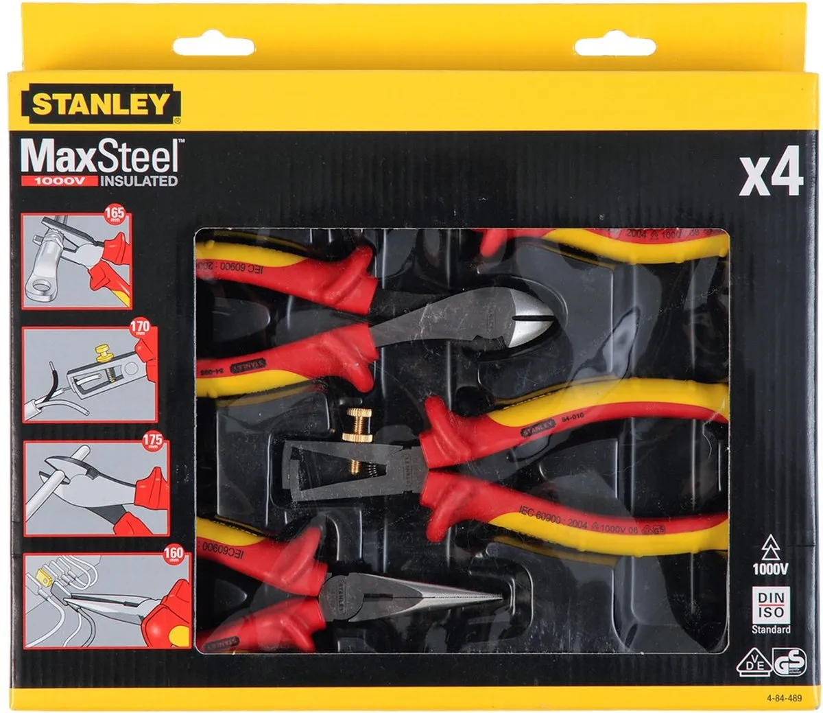Stanley VDE Tangenset 4-delig 4-84-489 - Geel/Rood