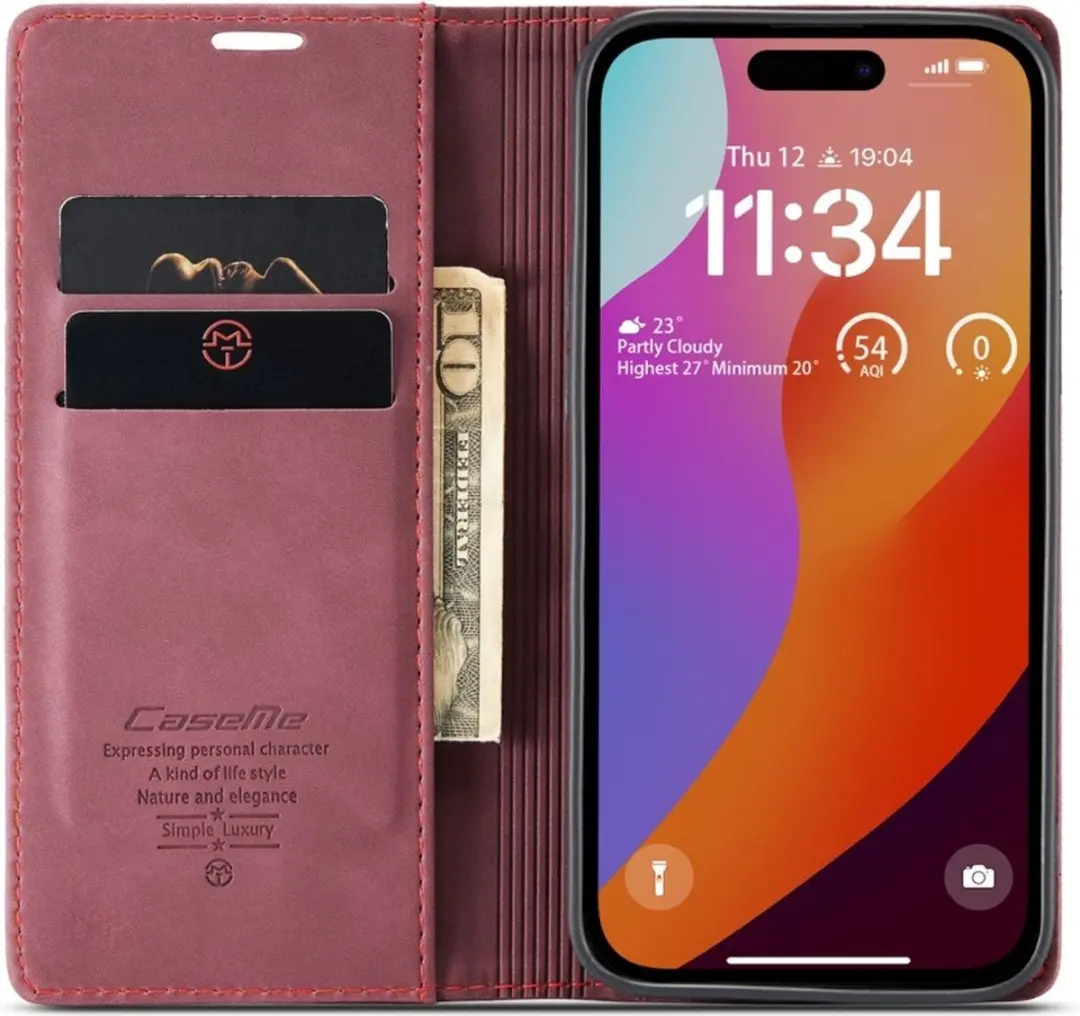 CaseMe 013 Book Case iPhone 16 Pro Max - Bordeaux