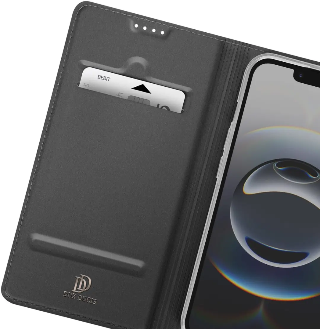 Dux Ducis FOLIO-215268 Kaarthouder iPhone 16e - Zwart