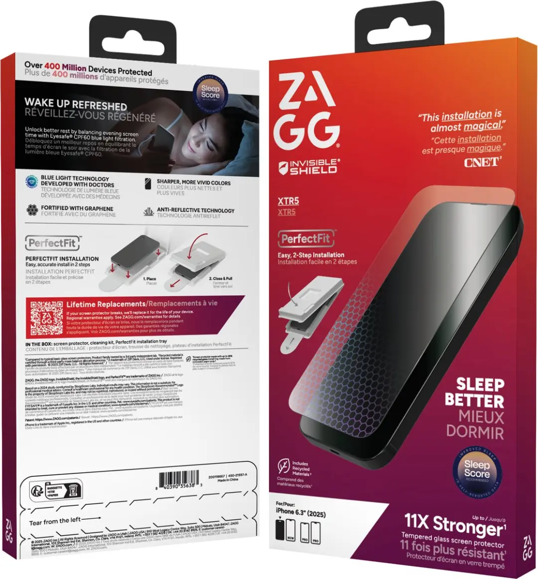 ZAGG InvisibleShield Glass XTR5 iPhone 17 Schermbeschermer - Blauw Lichtfilter