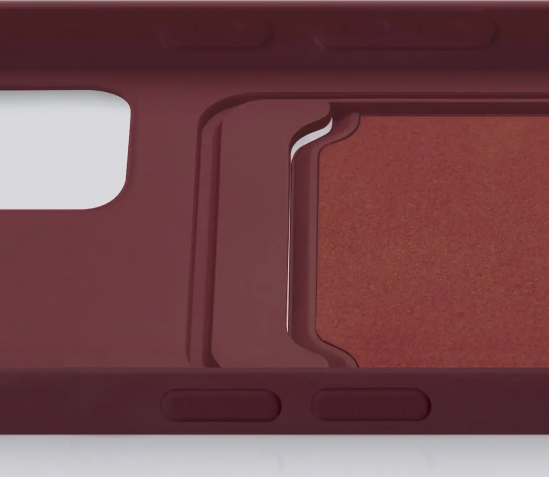 Mobilize Rubber Gelly Card iPhone 13 Hoesje - Bordeaux Rood - MOB-GCCMBO-IPH13