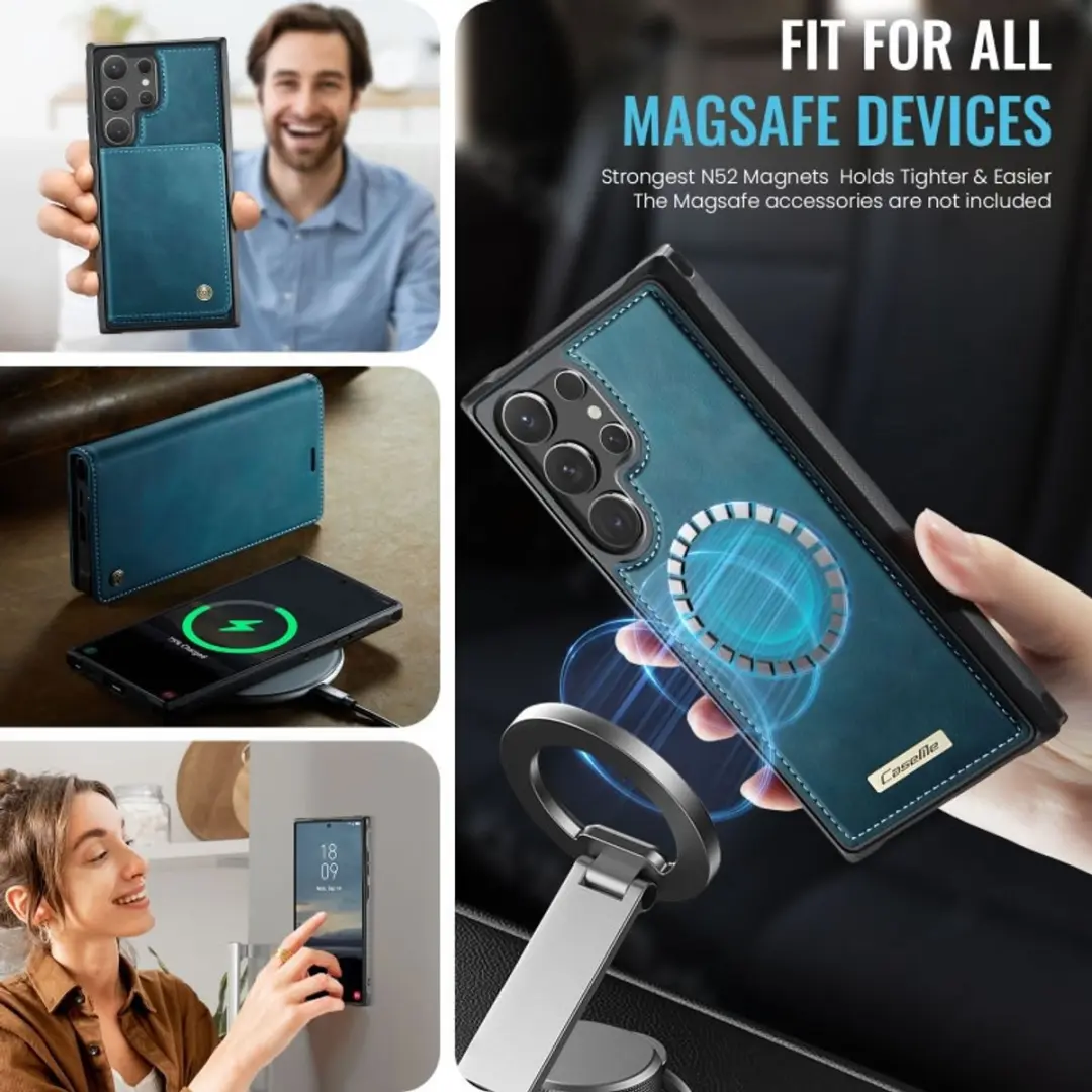 Caseme Luxe 2-in-1 Magnetische Portemonneehoes Galaxy S25 Ultra - Blauw