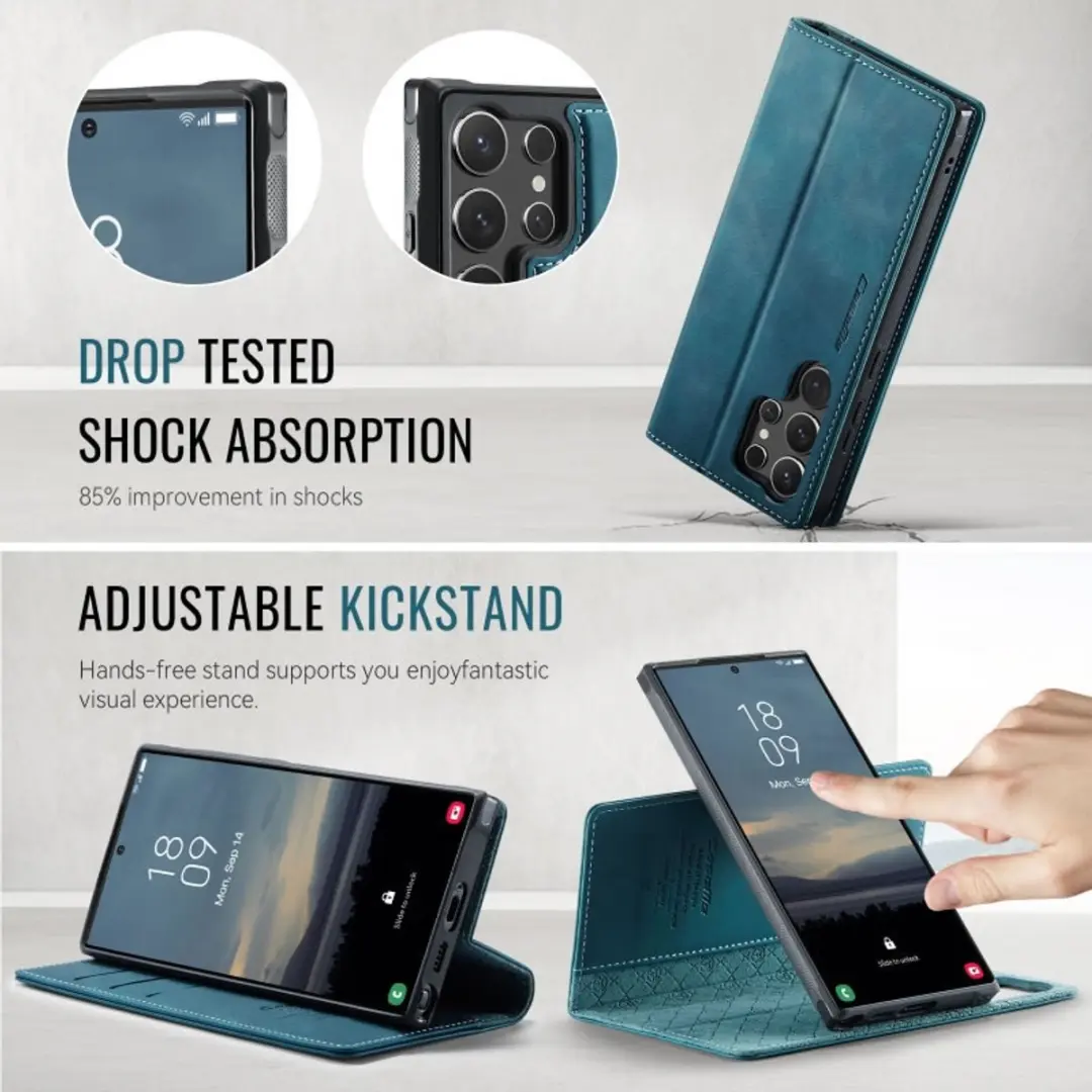 Caseme Luxe 2-in-1 Magnetische Portemonneehoes Galaxy S25 Ultra - Blauw