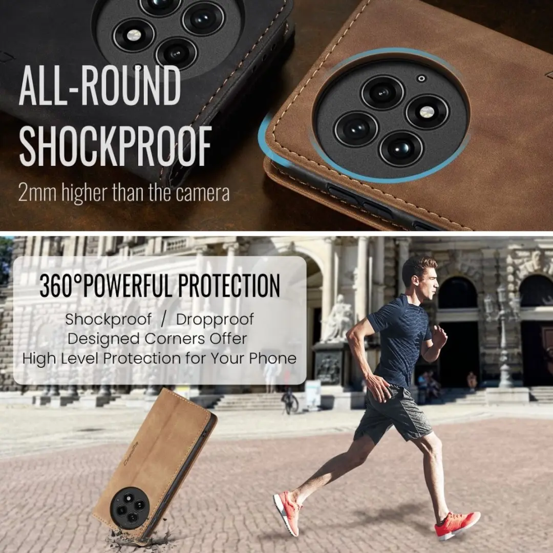 Caseme 013 Book Case OnePlus 13 Hoesje - Bruin