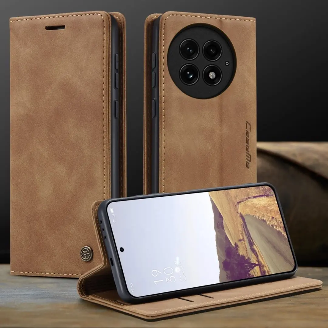 Caseme 013 Book Case OnePlus 13 Hoesje - Bruin