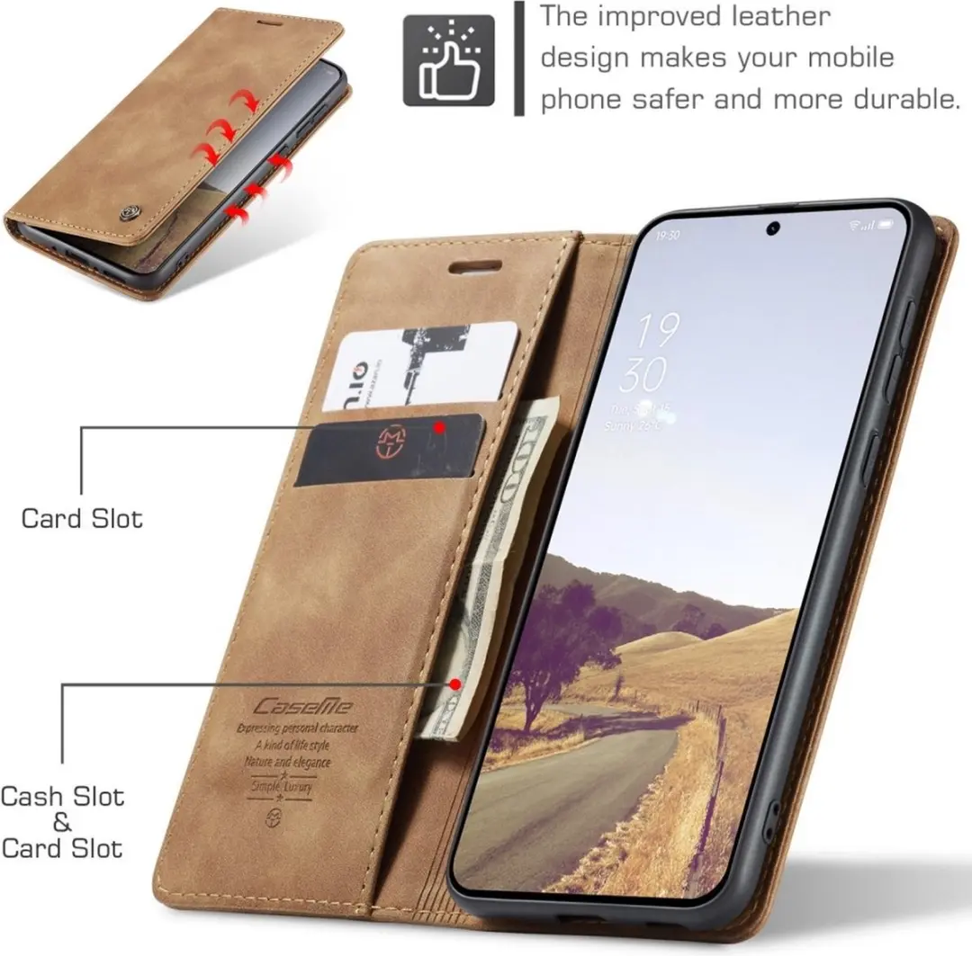 Caseme 013 Book Case OnePlus 13 Hoesje - Bruin