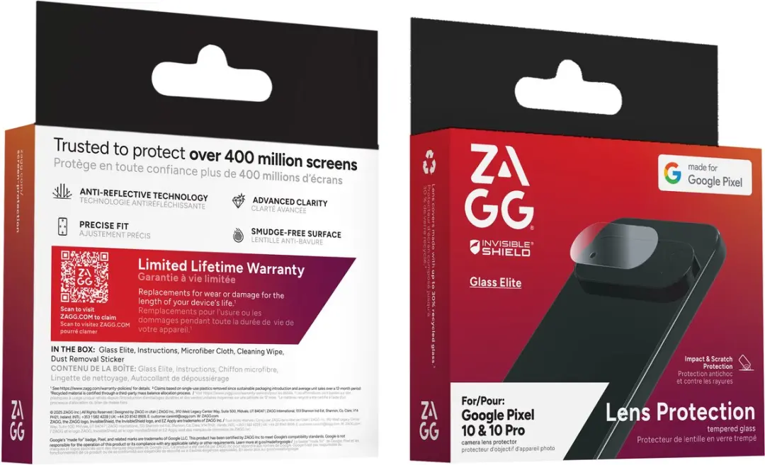 ZAGG InvisibleShield Glass Elite Camera Protector Google Pixel 10/10 Pro
