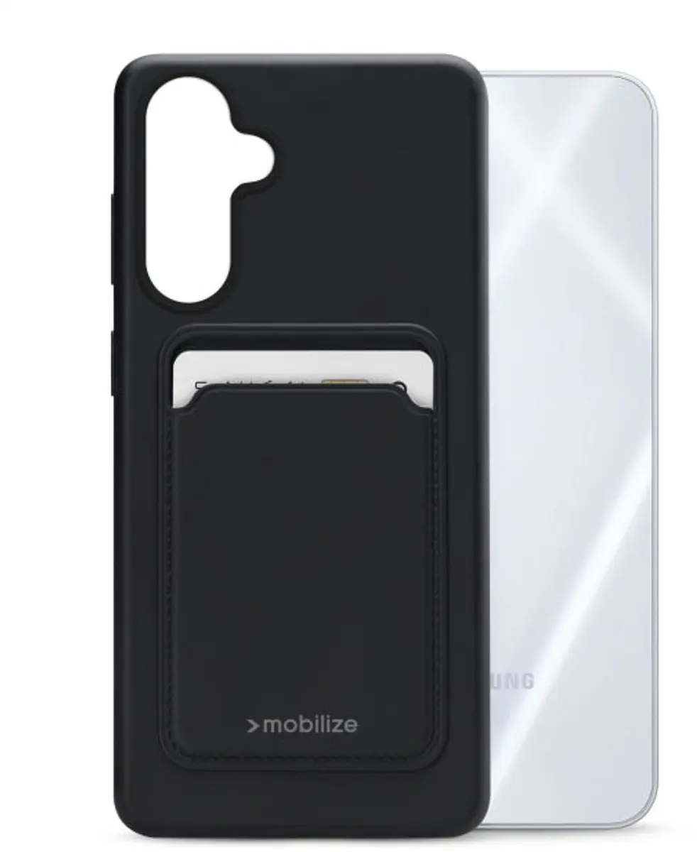 Mobilize Rubber Gelly Card Case Samsung Galaxy A16 - Zwart - afbeelding 6 van 6
