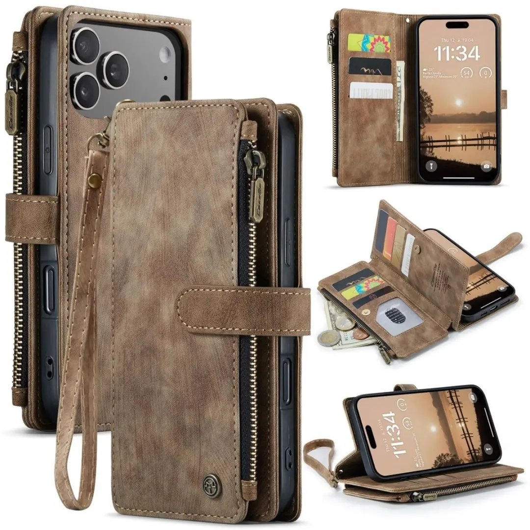CaseMe C30 Hoesje iPhone 17 Pro Max - Bruin