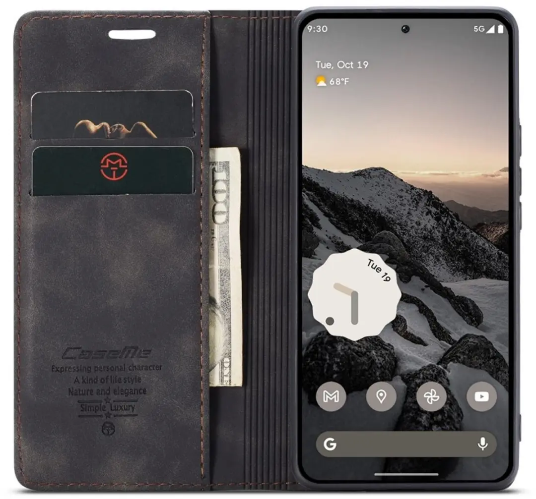 Caseme 013 Book Case Hoesje - Google Pixel 9a - Zwart