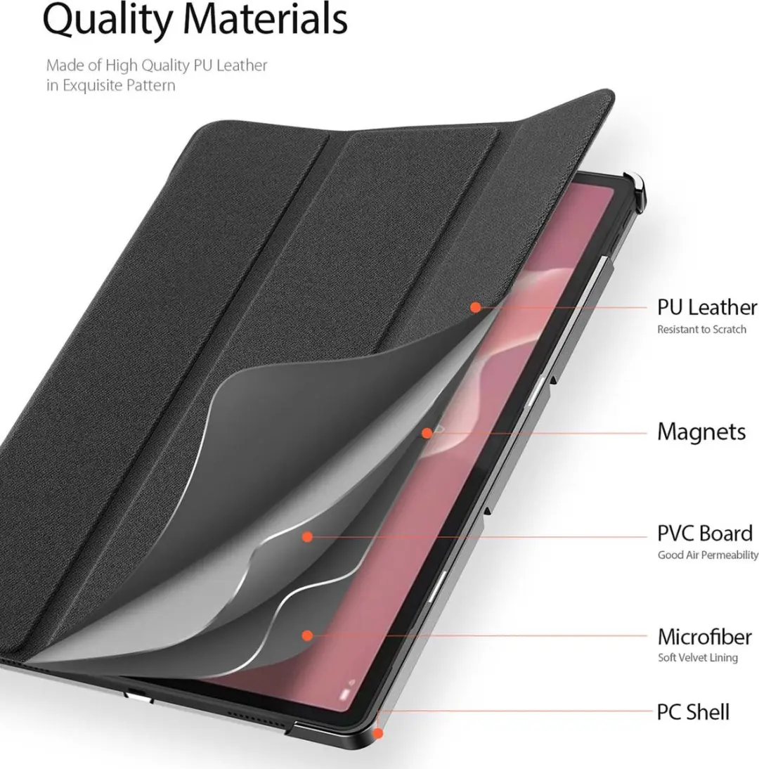 Dux Ducis Domo Tri-Fold Hoes Lenovo Tab P12 12.7" - Zwart