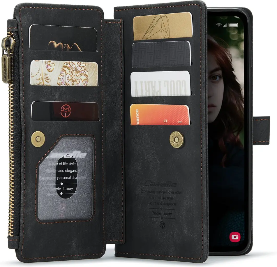 Caseme C30 Book Case Hoesje - Samsung Galaxy S24 FE - 10 Pasjes - Zwart