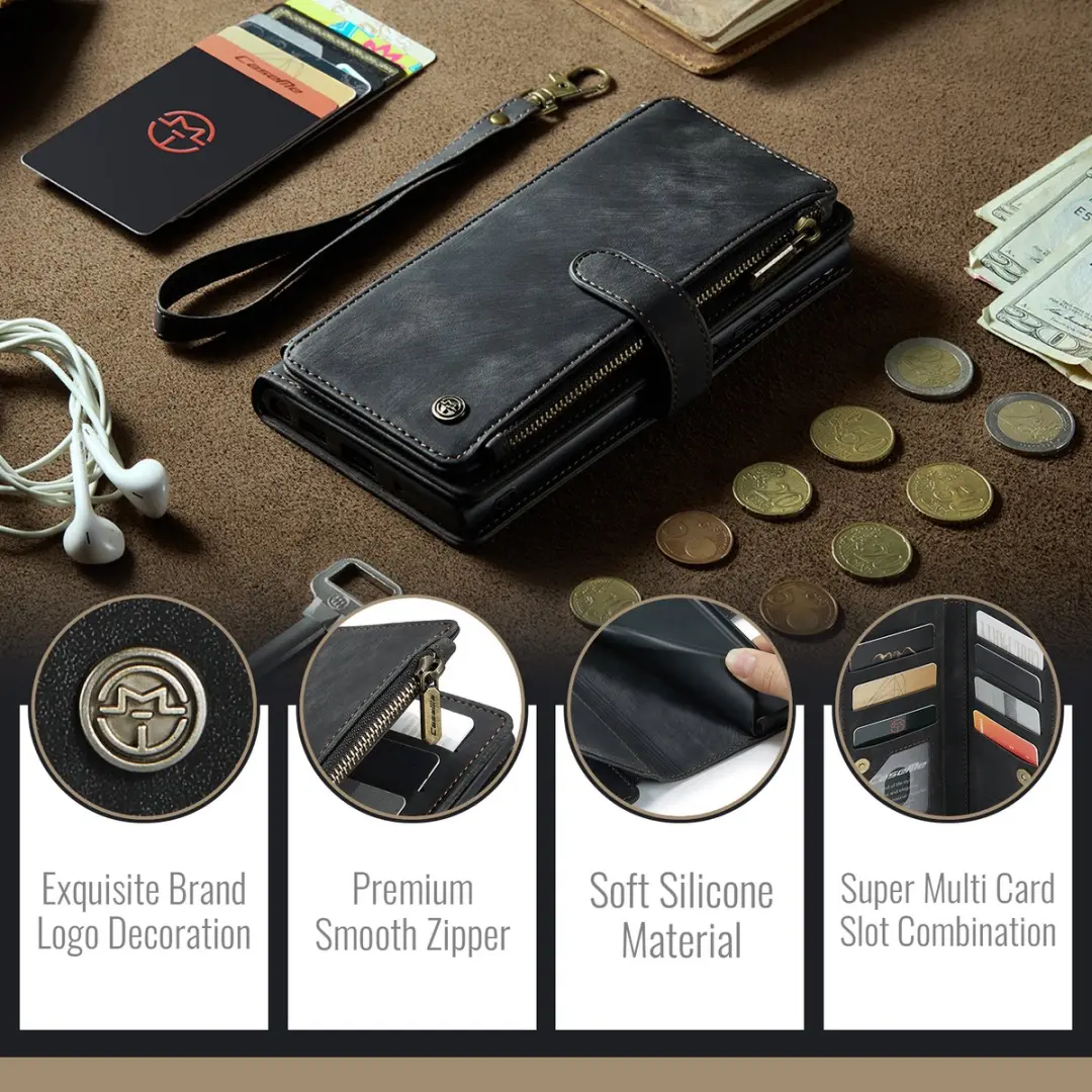 Caseme C30 Book Case Hoesje - Samsung Galaxy S24 FE - 10 Pasjes - Zwart