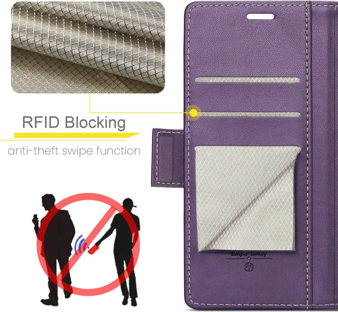 Caseme Wallet Case iPhone 16 - Paars - RFID Bescherming