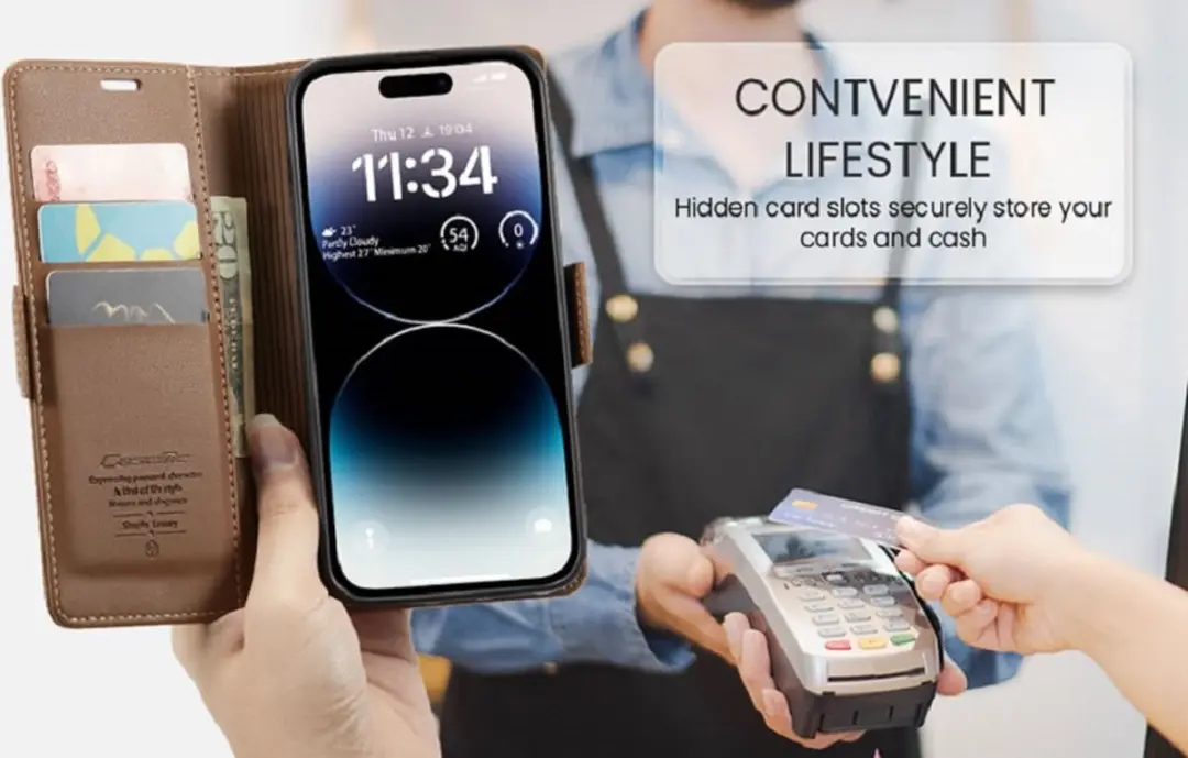 CaseMe Wallet Case iPhone 14 Pro - RFID Bruin