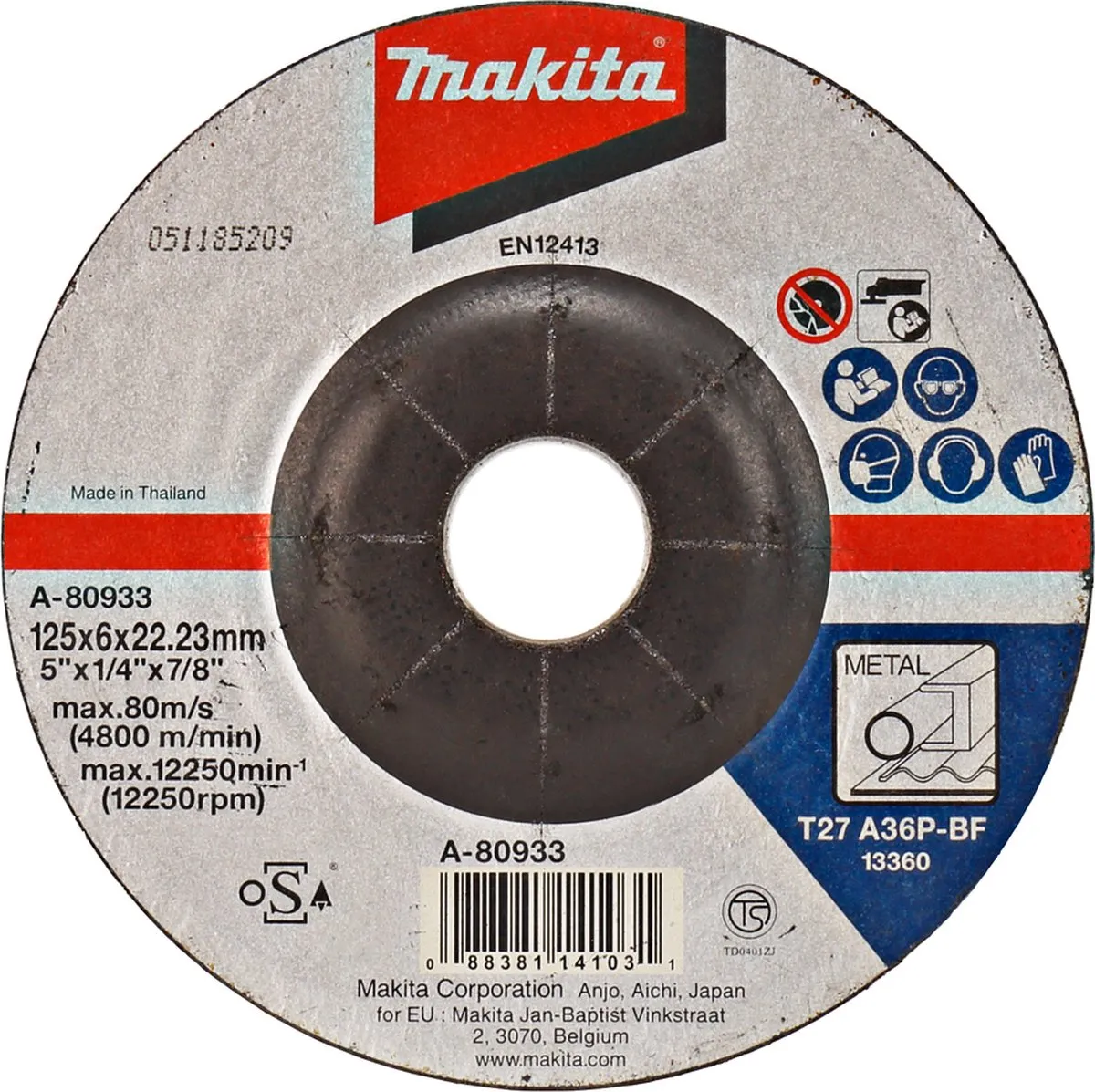 Makita A-80933 Afbraamschijf Staal 125x6mm
