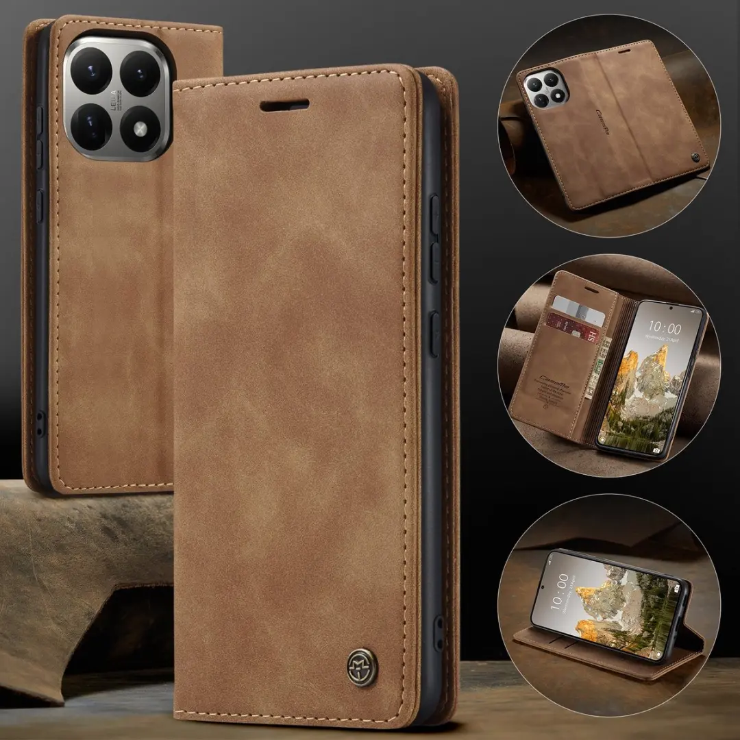 Caseme 013 Book Case Hoesje Xiaomi 15T - 2 Pasjes - Bruin