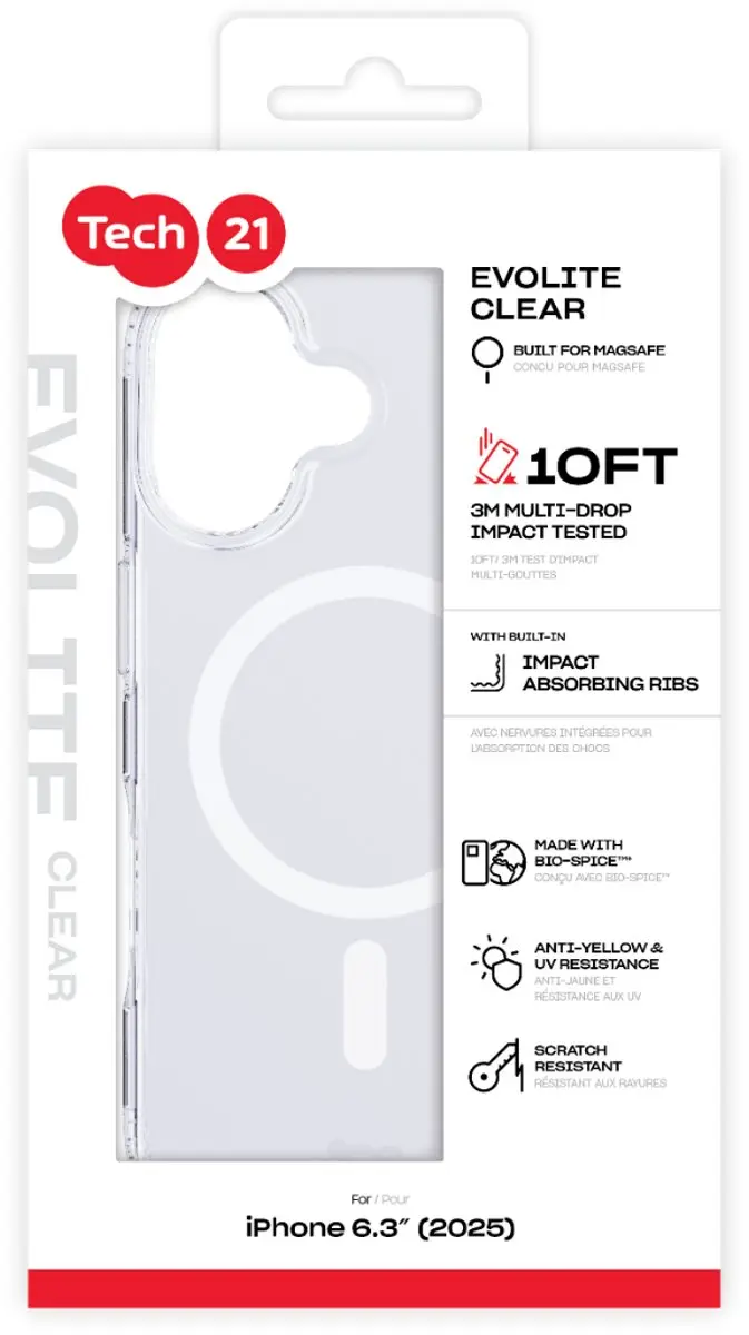 Tech21 iPhone 17 EvoLite MagSafe Hoesje - T21-11309 - Transparant - afbeelding 6 van 6