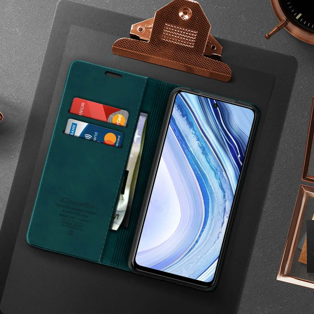 Caseme Hoesje Redmi Note 9S FOLIO-KAZAM-BL-NT9S - Petrolblauw