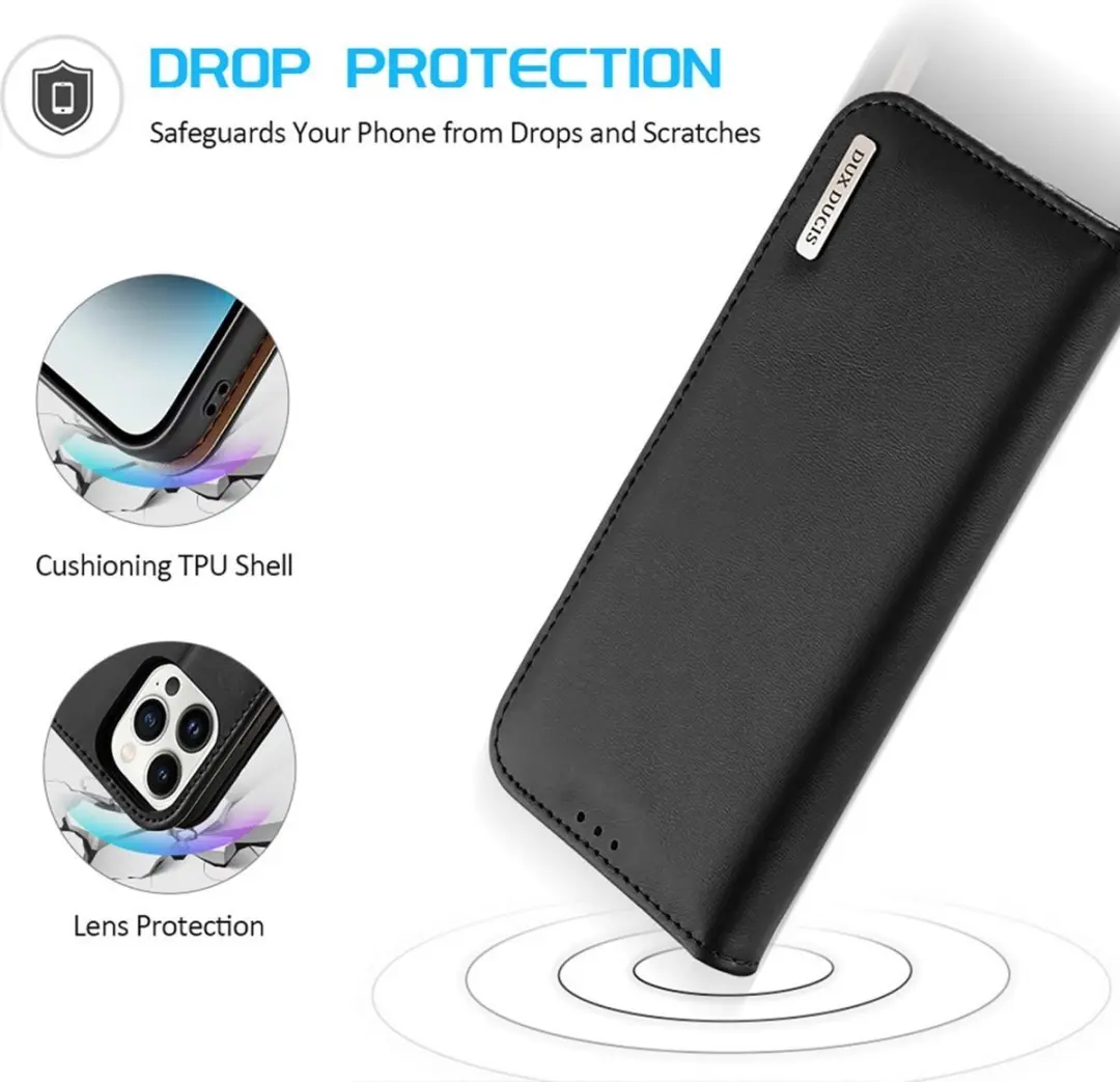 Dux Ducis Hivo Series iPhone 15 Pro Hoesje - 3 Pasjes - Zwart