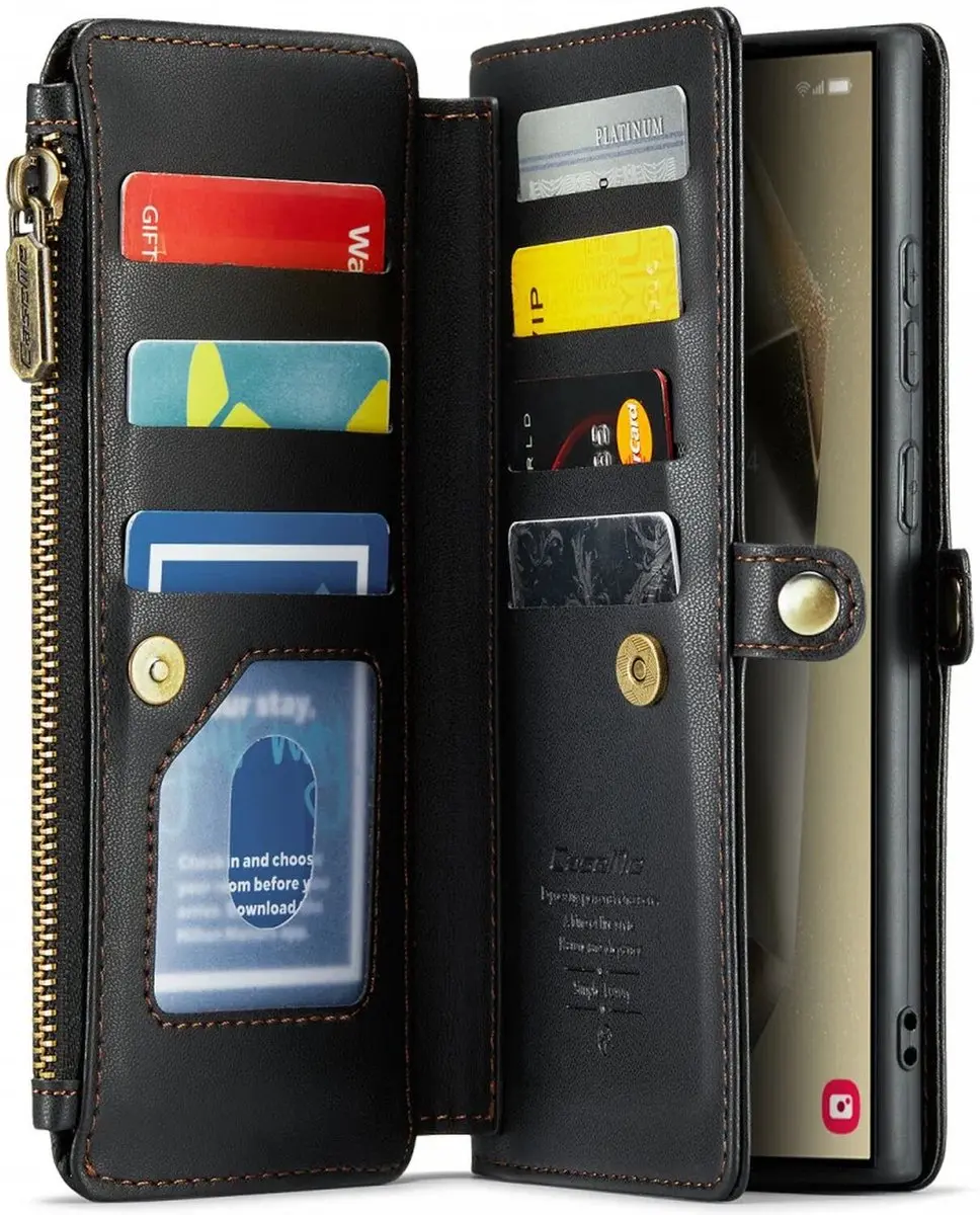 CaseMe C36 Hoesje Samsung Galaxy S24 Ultra - Zwart