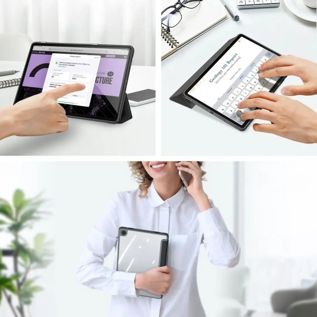 Dux Ducis Toby Hoes Tri-Fold Book Case - Samsung Galaxy Tab A11/A9 Plus - Zwart