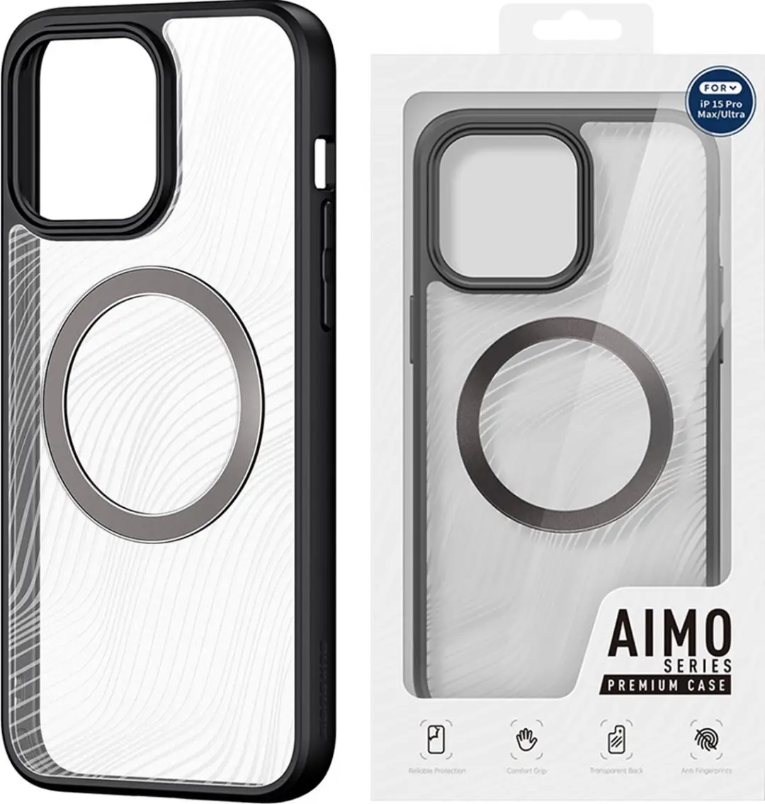 Dux Ducis Aimo Mag iPhone 15 Hoesje - Zwart