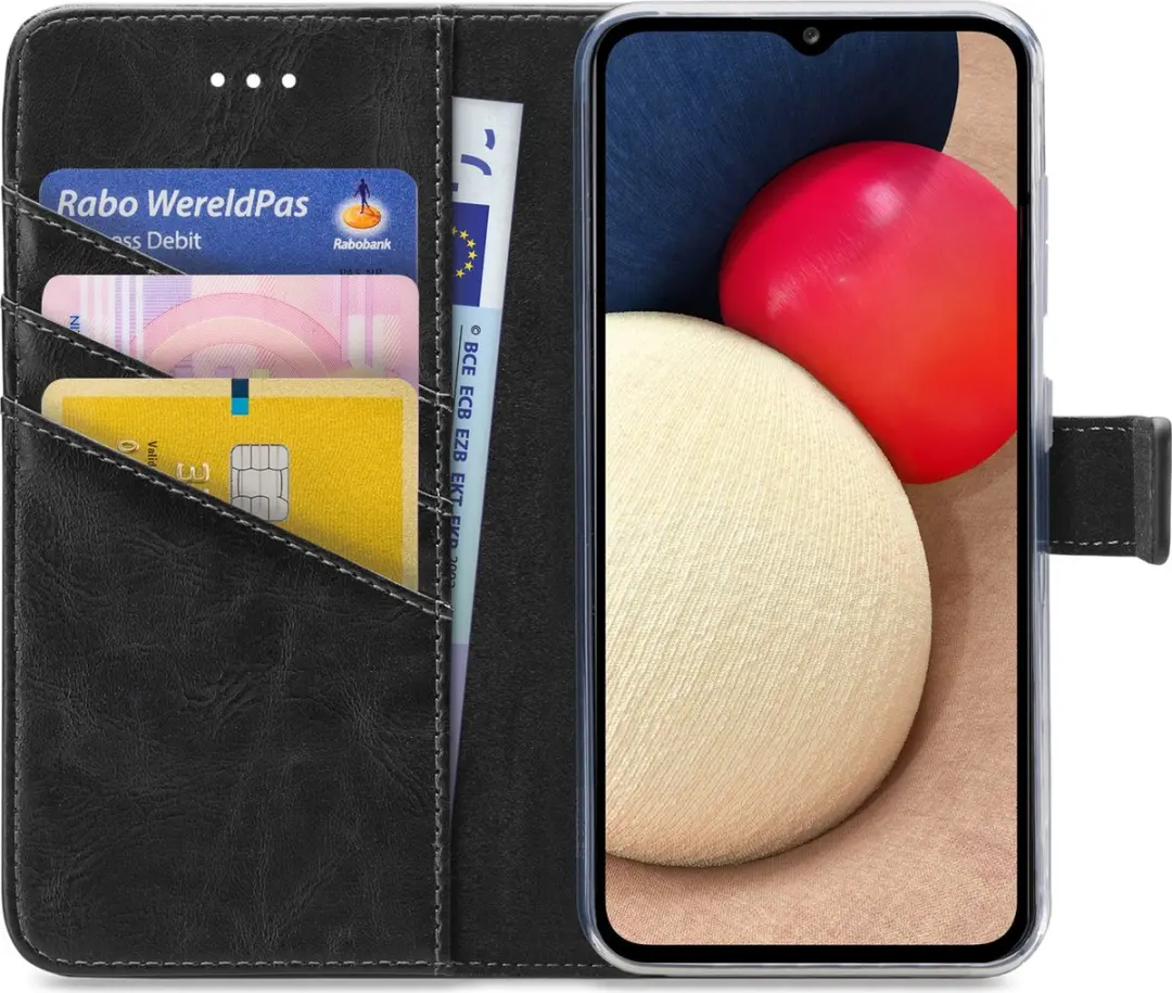 My Style Samsung Galaxy A02s Flex Wallet Hoesje - 3 Pasjes - Zwart