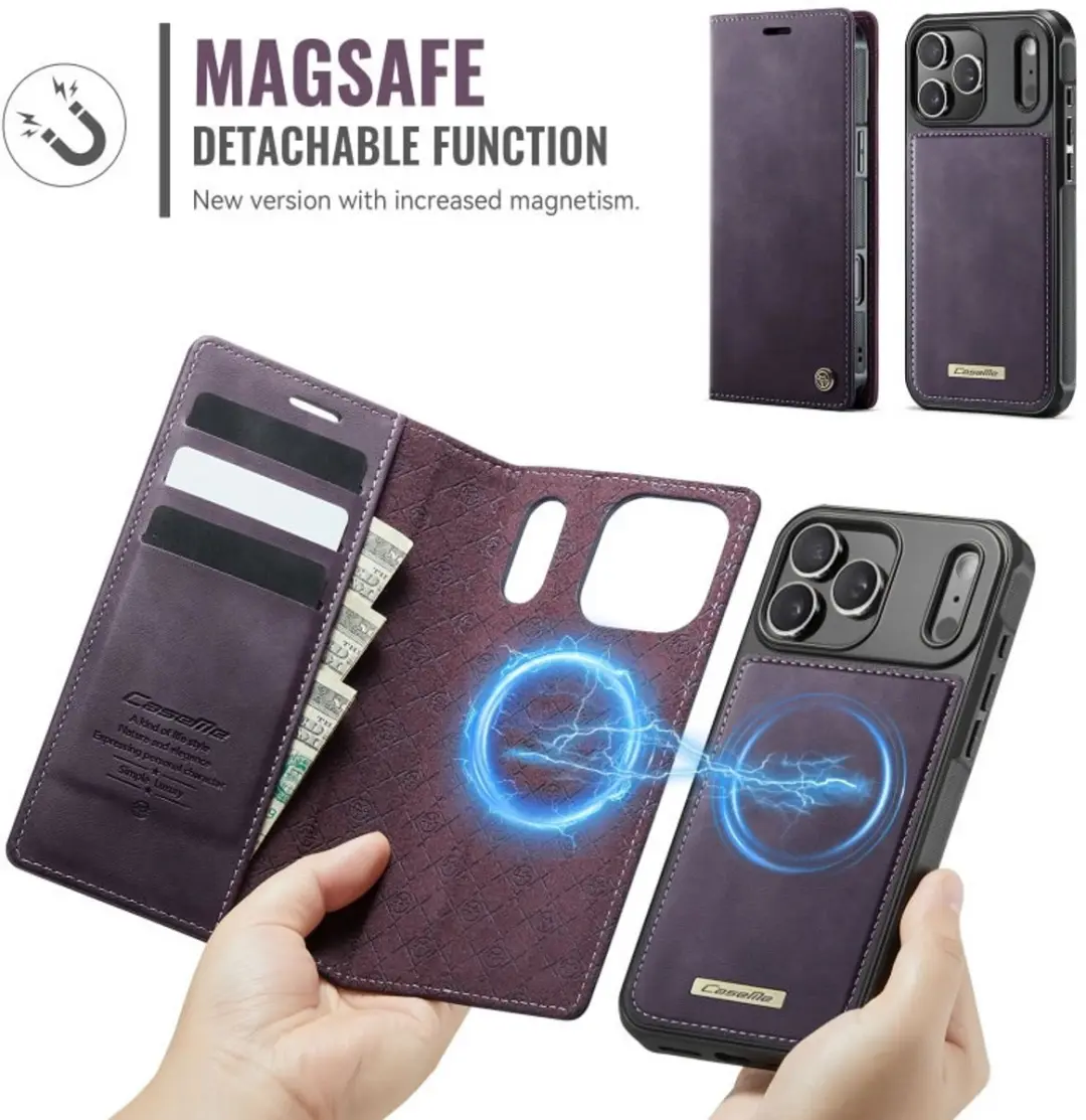 Caseme iPhone 17 Pro Portemonneehoes - Paars - afbeelding 6 van 6
