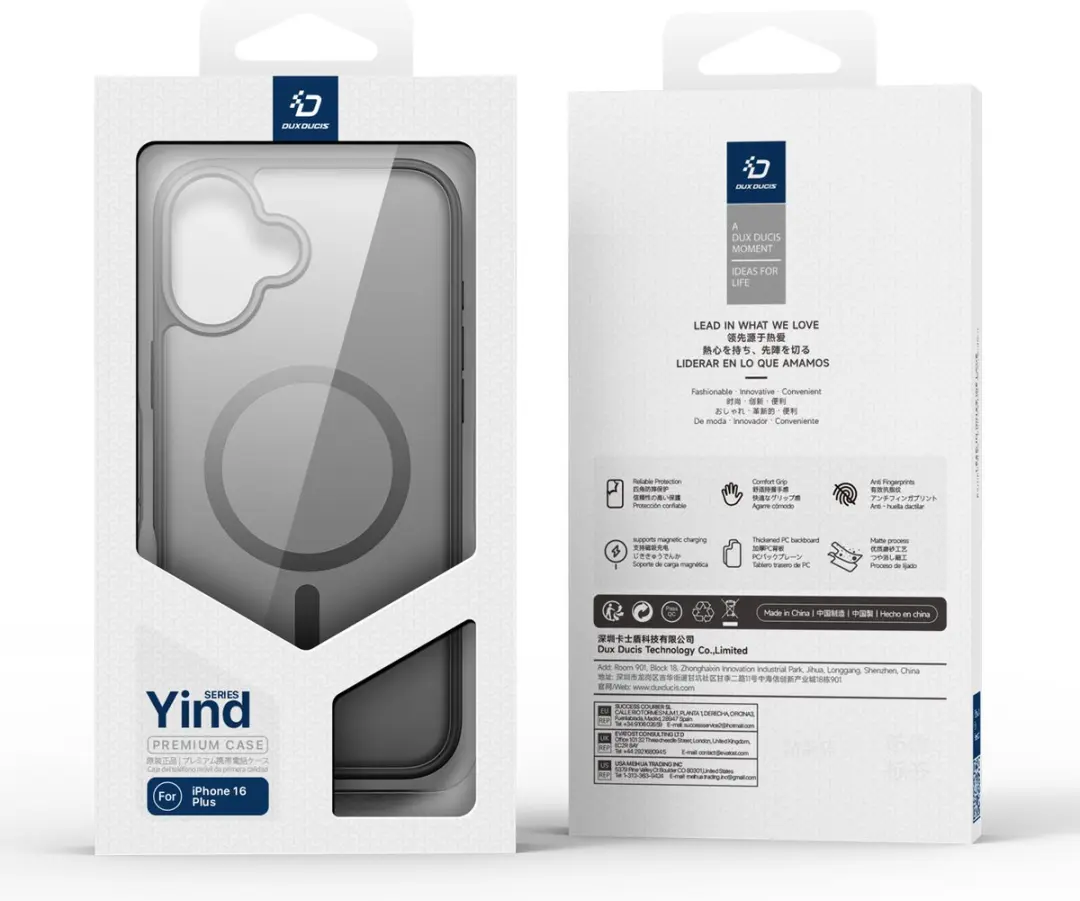 Dux Ducis Yind Serie iPhone 16 Plus Back Cover - Zwart