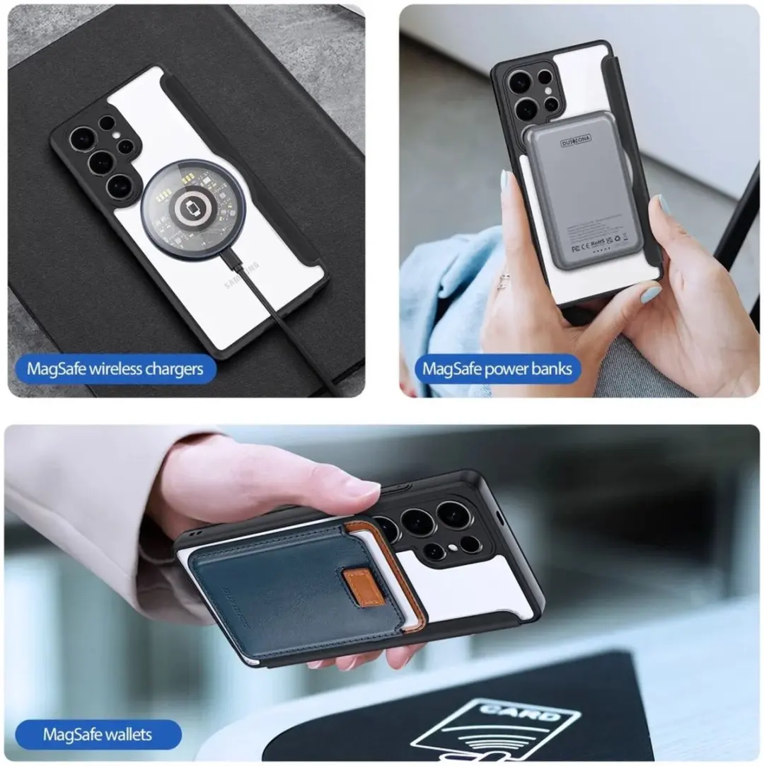 Dux Ducis Skin X Pro Hoesje Samsung Galaxy S25 Ultra - MagSafe & RFID - Zwart - afbeelding 6 van 6