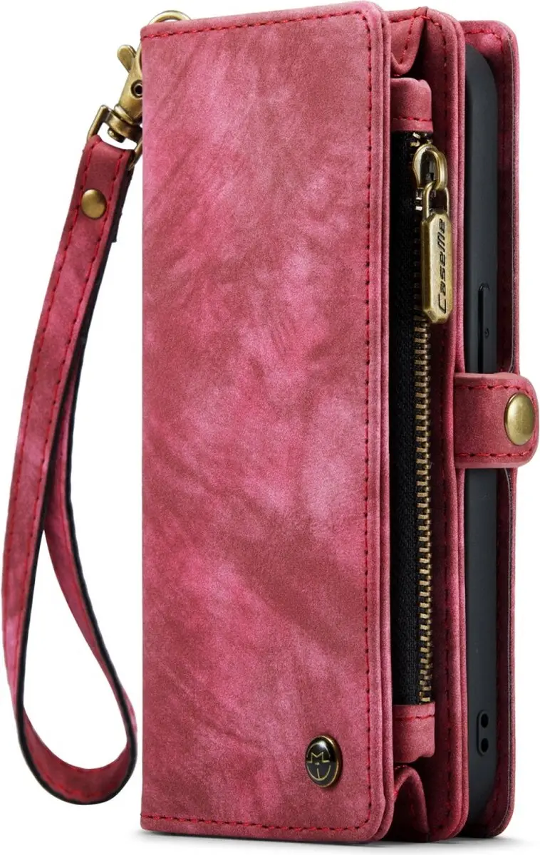 Caseme Vintage Portemonneehoesje CSM-39272 - iPhone 15 Pro Max - Rood