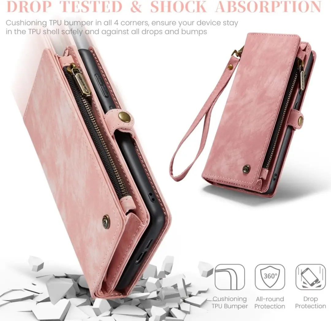 Caseme 008 Hoesje Samsung Galaxy S25 Plus - Roze - 8 Pasjes