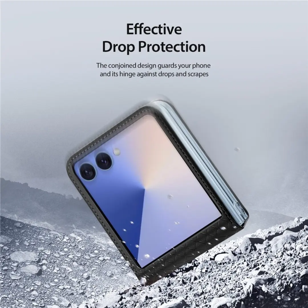 Dux Ducis Leren Hoes Samsung Galaxy Z Flip 7 - Zwart