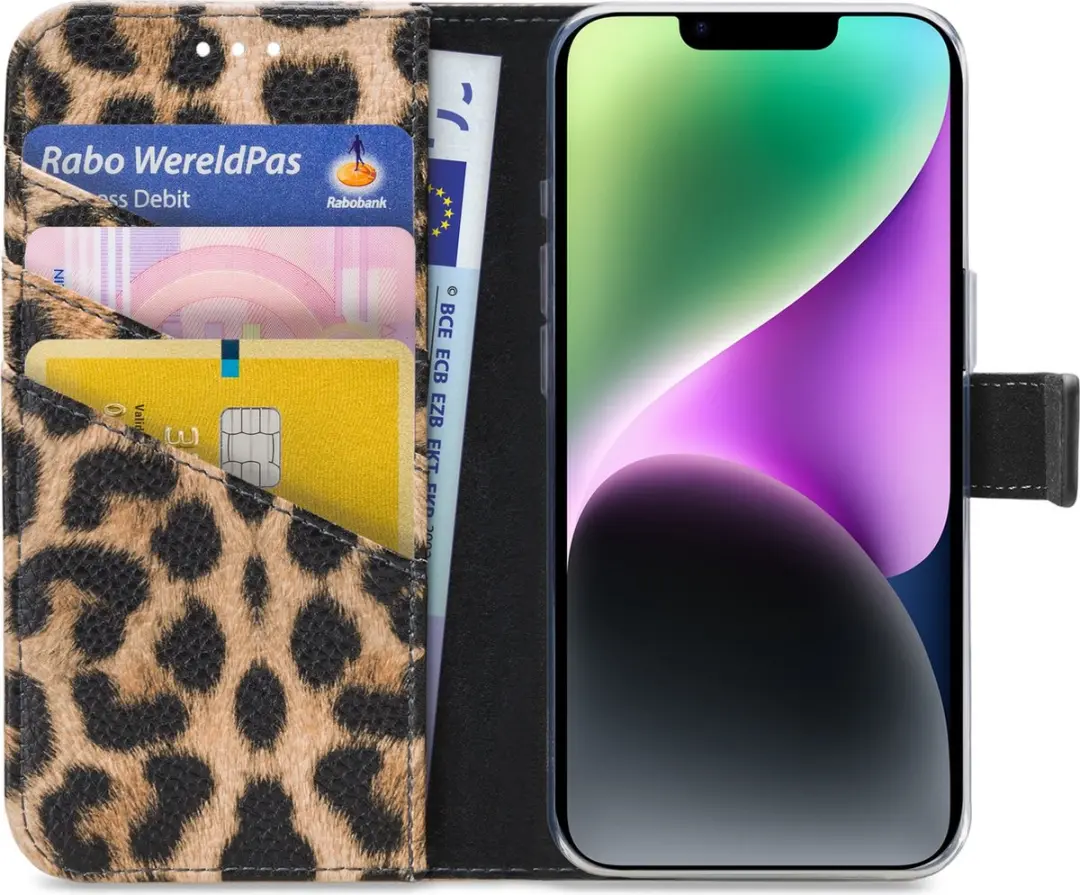 My Style iPhone 14 Hoesje Flex Wallet Luipaard - Bruin - mpn-8718256973697 - afbeelding 6 van 6