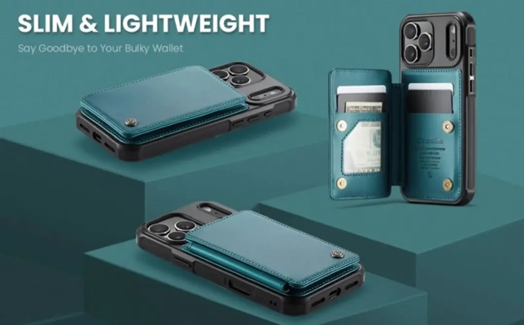 Caseme Portemonnee Backcover iPhone 17 Pro Max - Anti-RFID Groen