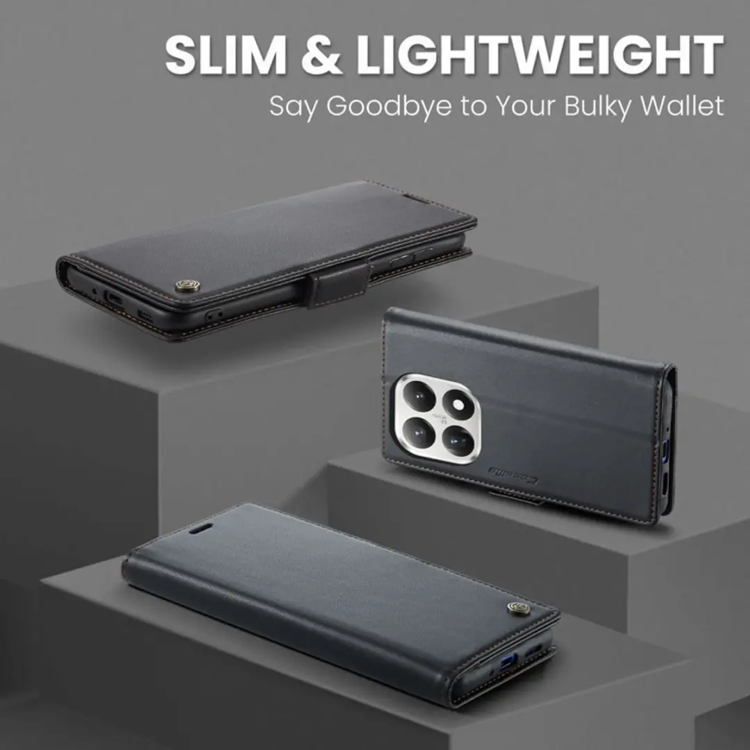 Caseme Wallet Case Xiaomi 15T - RFID Bescherming - 3 Pasjes - Zwart - afbeelding 6 van 6