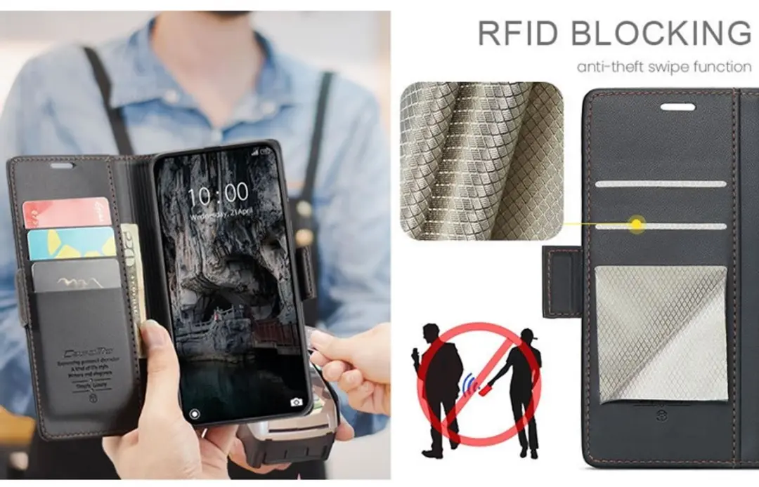 Caseme Wallet Case Xiaomi 15T - RFID Bescherming - 3 Pasjes - Zwart