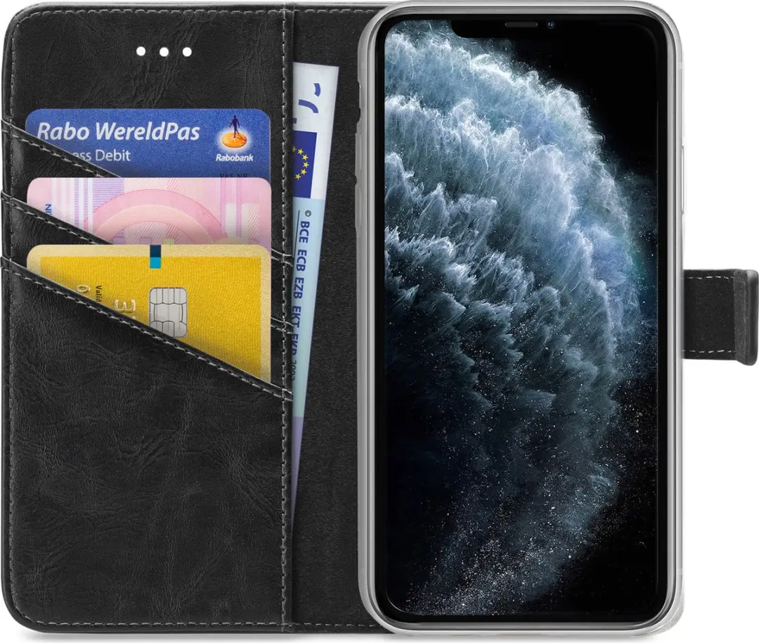 My Style MSFWLT1133 Telefoonhoesje iPhone 11 Pro Max - 3 Pasjeshouder - Zwart
