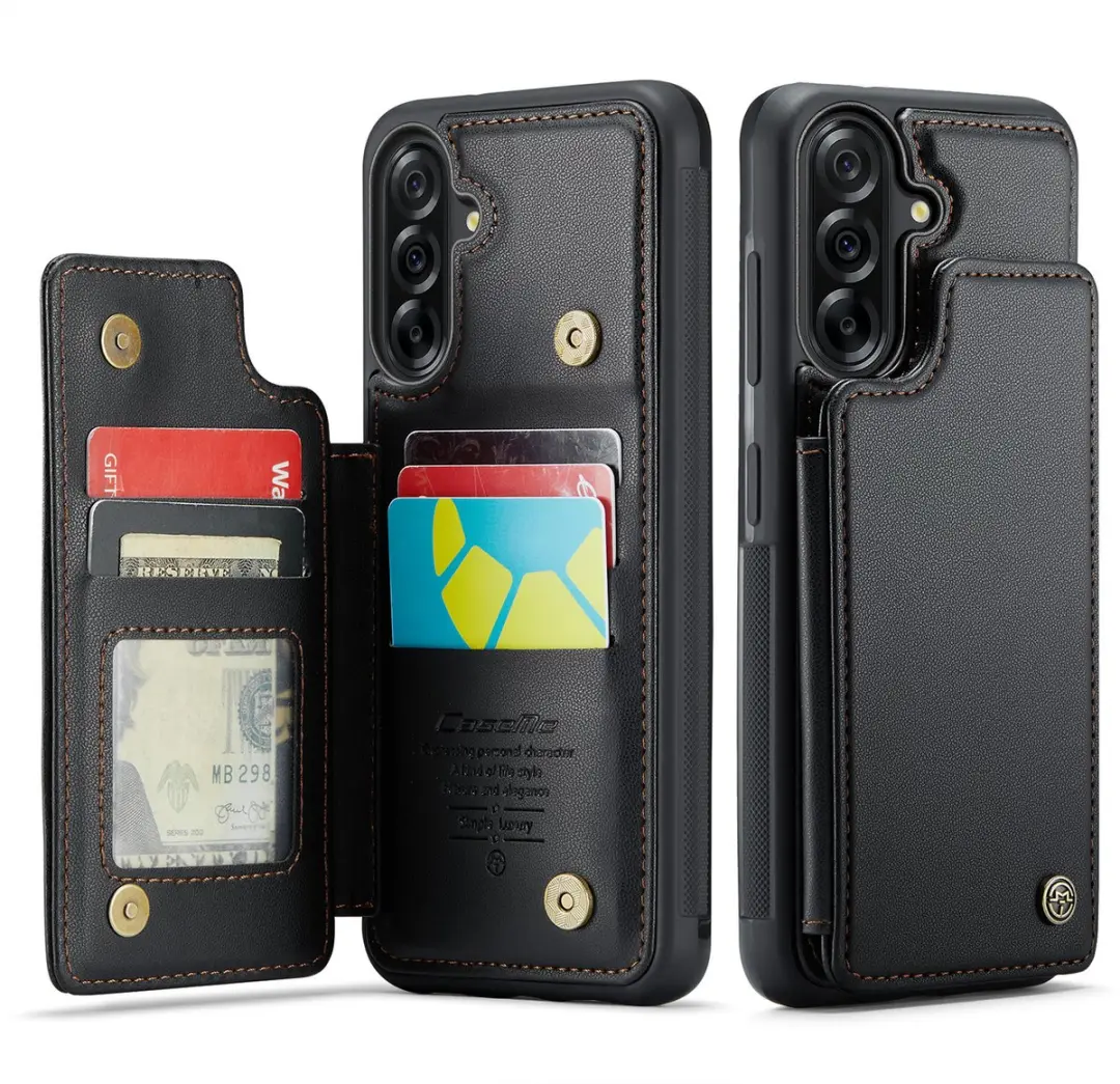 Caseme Luxe Portemonnee Backcover Galaxy A56 - Anti-RFID - 4 Pasjes - Zwart
