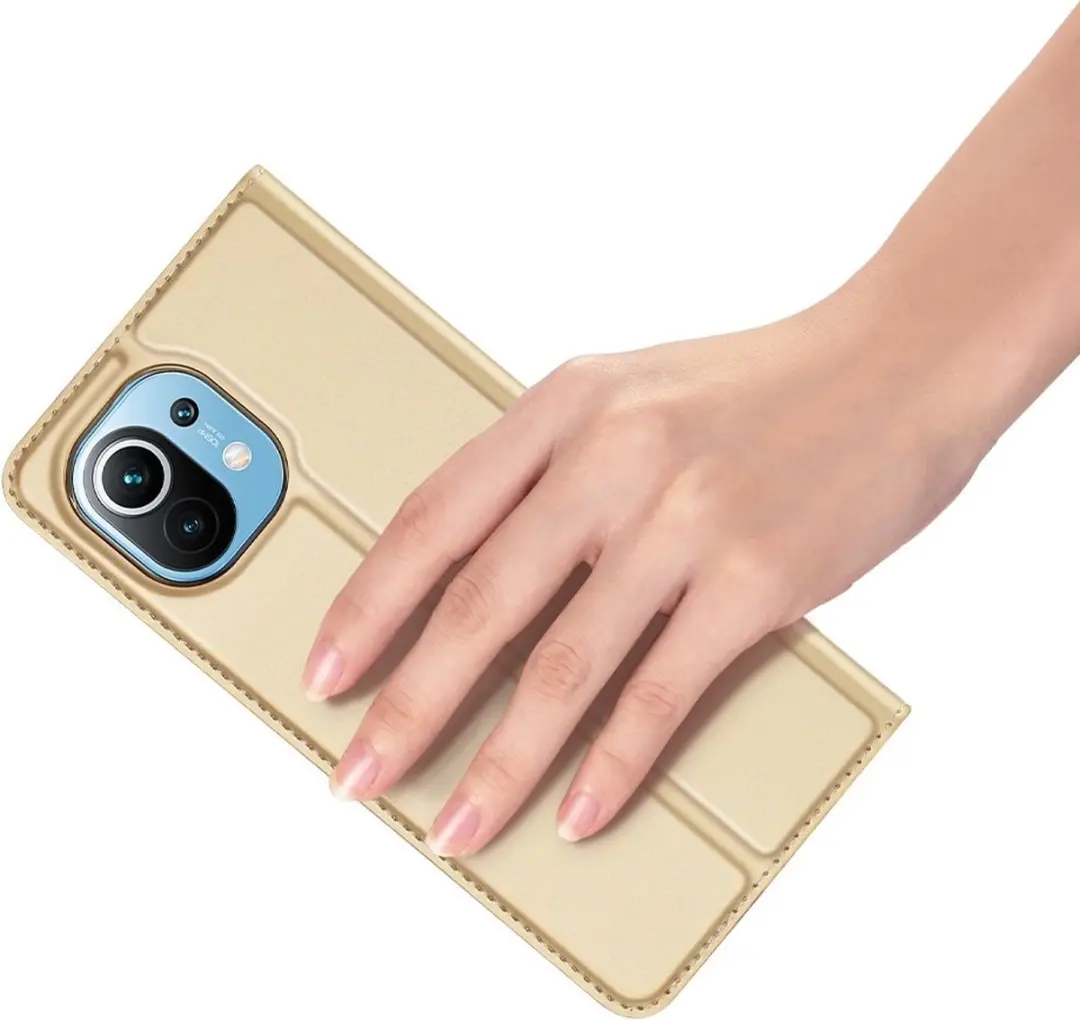 Dux Ducis Pro Serie Slim Wallethoes Xiaomi Mi 11 - Goud