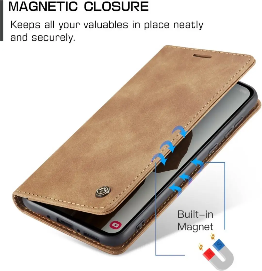Caseme 013 Book Case Hoesje - Samsung Galaxy A35 - 2 Pasjes - Bruin
