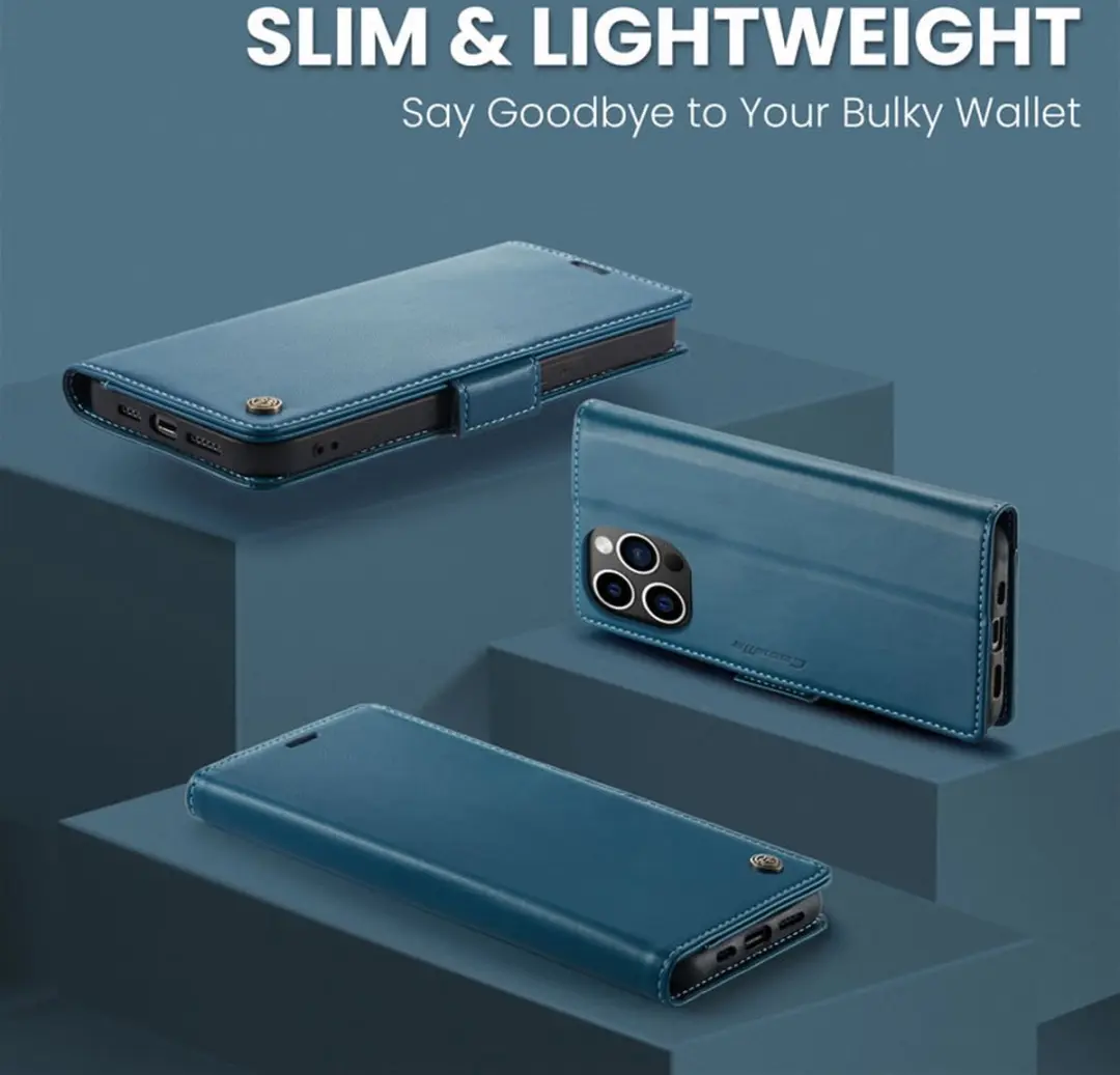 Caseme Wallet Case iPhone 14 Pro - Blauw - RFID Bescherming