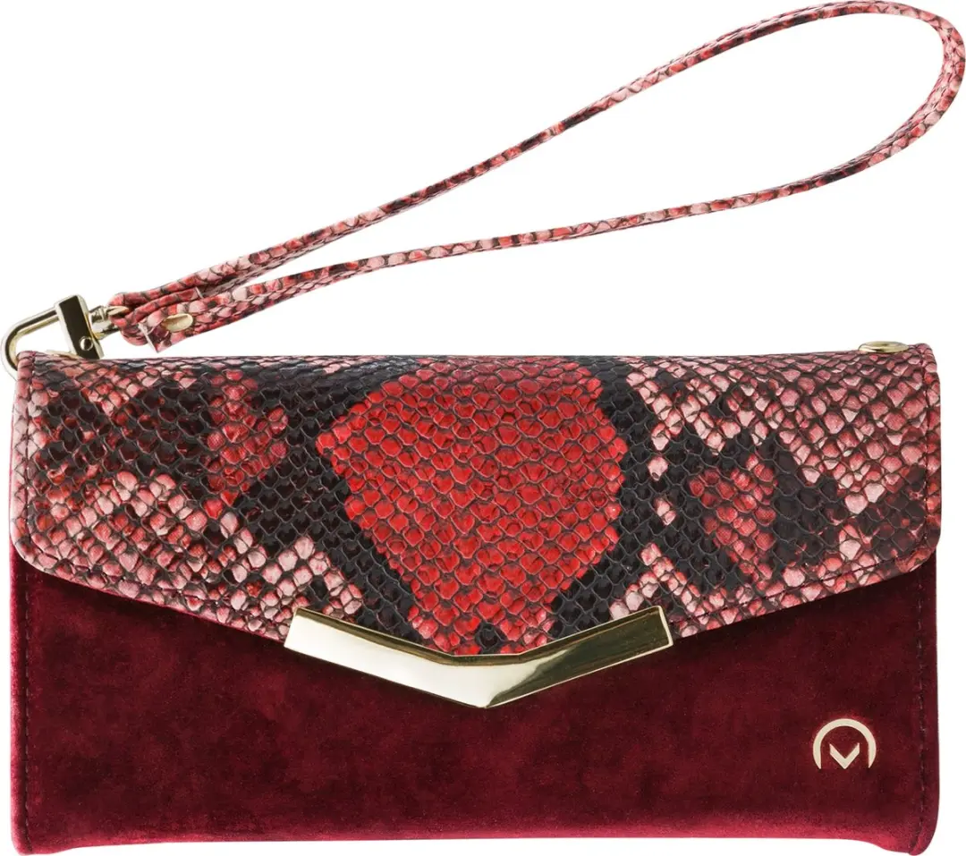 Mobilize iPhone 12 Pro Max Clutch Case - Slangenprint Rood - 4 Pasjes