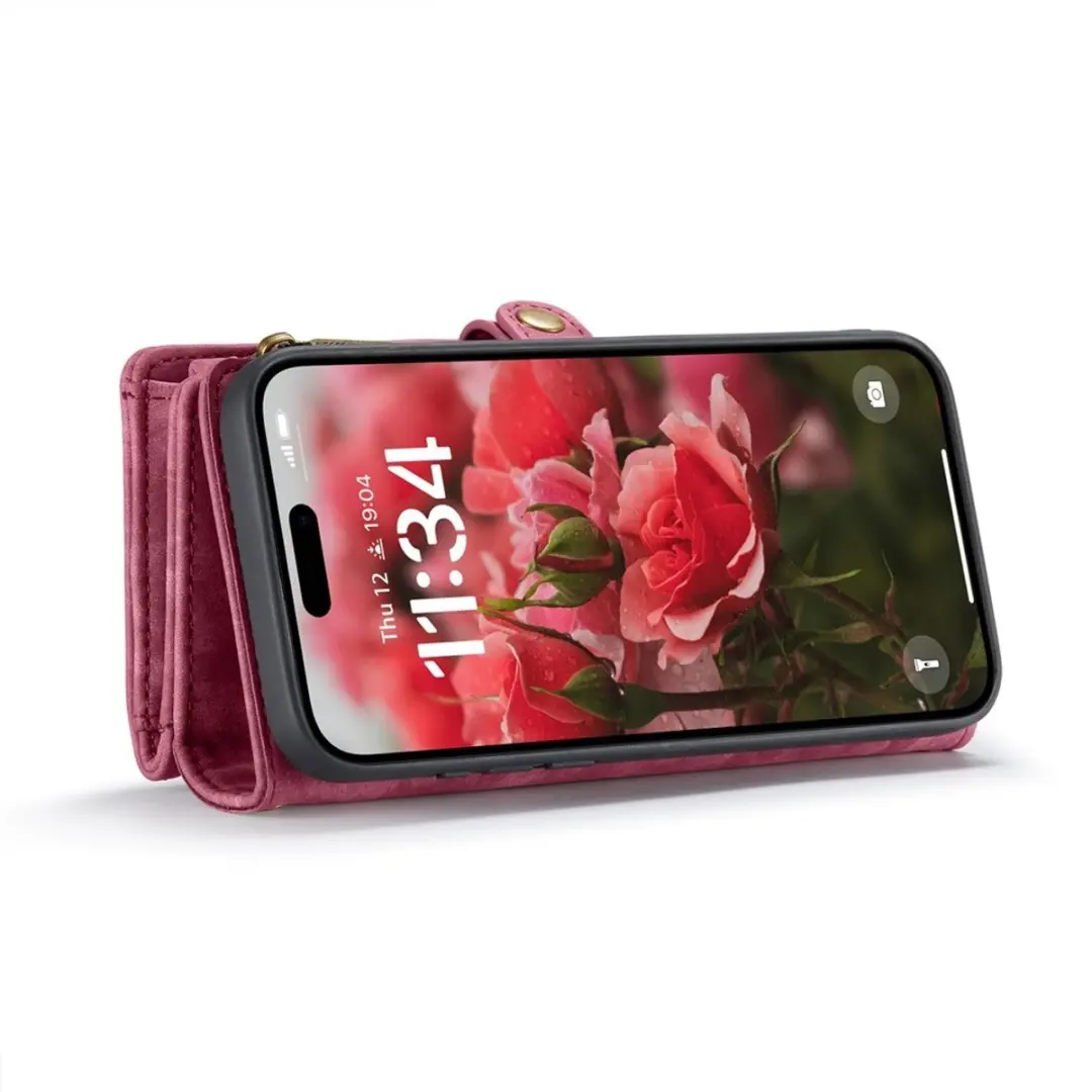 Caseme 008 iPhone 16 Hoesje - Book Case & Portemonnee - 8 Pasjes - Pink