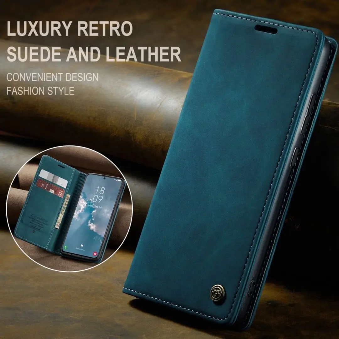 Caseme 013 Book Case Hoesje - Samsung Galaxy S24 - Blauw - 2 Pasjes