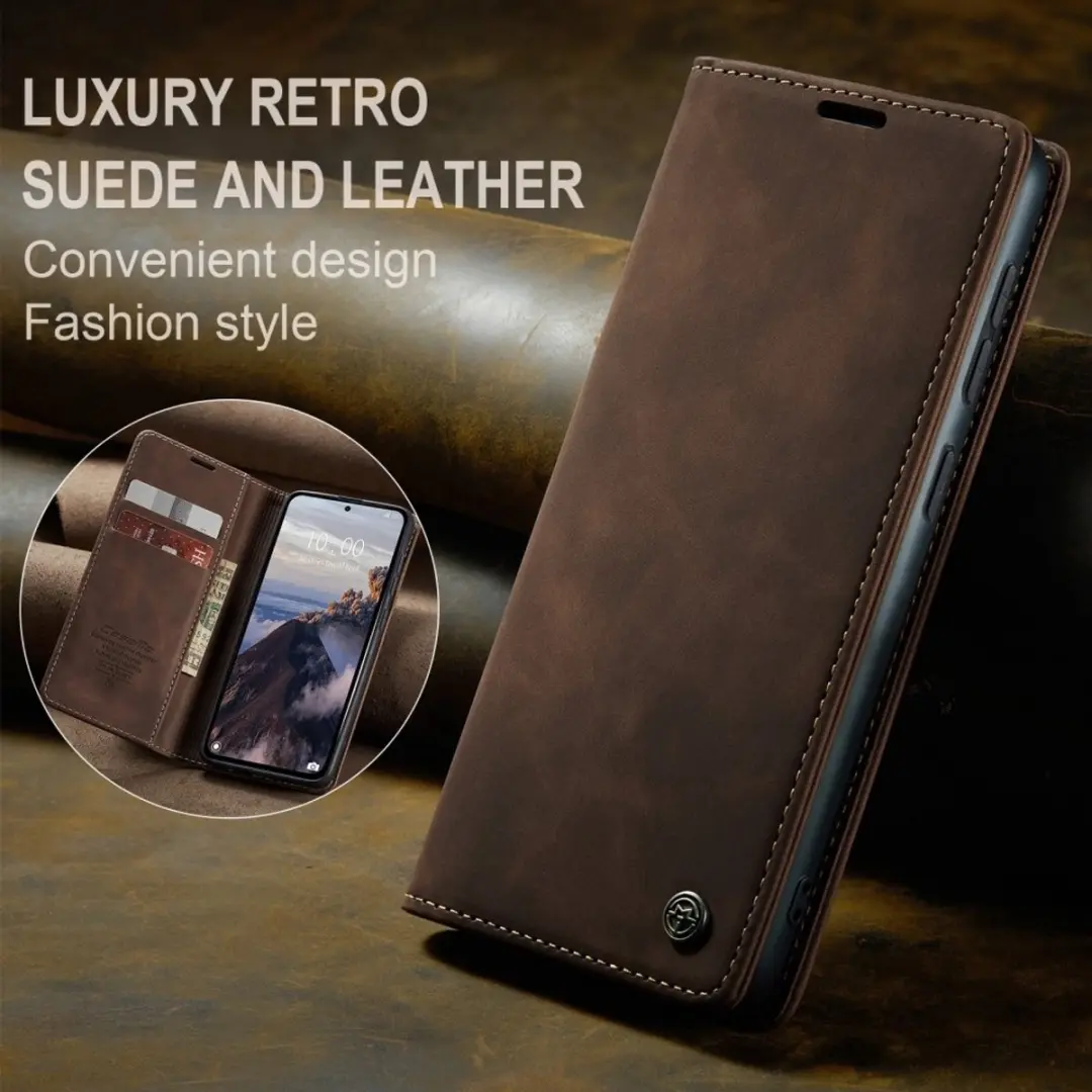 Caseme 013 Book Case Hoesje - Xiaomi Redmi Note 14 4G - Donkerbruin - afbeelding 6 van 6